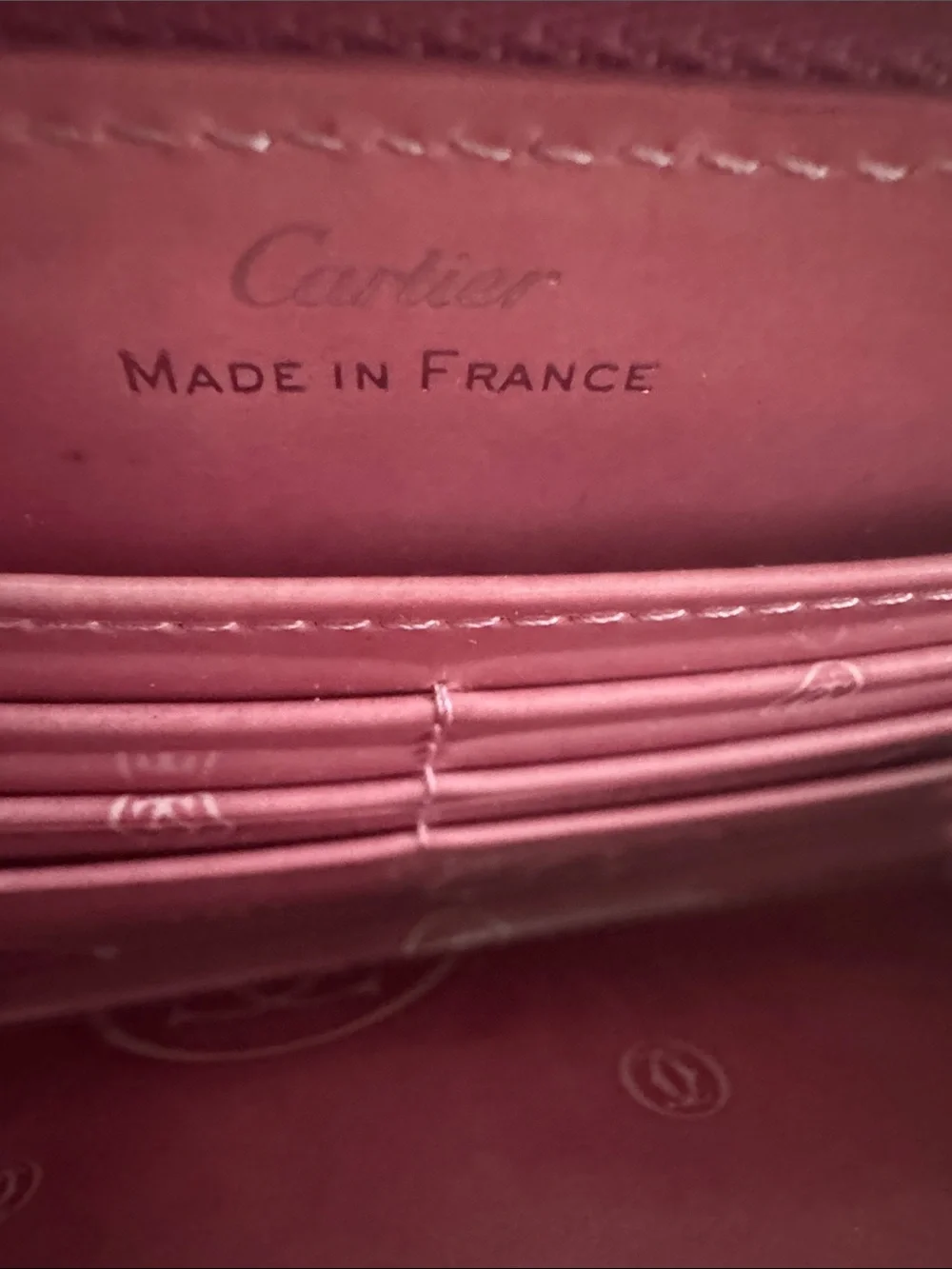 Cartier Happy Birthday Pink Patent Leather Zip Wallet EUC